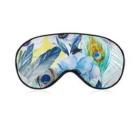 Anemones and Peacock Soft Eye Mask Cover Effective Shading Blindfold Comfort Sleep Mask with Elastic Adjustable Strap