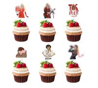 Anemowind 24Pcs Top Tier Singer Party Decoration Dual Front Singer Cupcake Toppers Music Party Fans Party Decoration Birthday Party Decorations