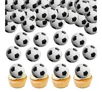 Anemowind 40pcs Edible Football Cupcake Toppers Football Birthday Party Decorations Rice Paper Cake Toppers for Cupcakes Cookies Sports Theme Party Supplies