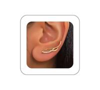 Aneneiceera Boho Crystal Ear Climber Earrings Gold Rhinestone Crawler Earrings Vintage Cluster Crystal Stud Earrings Cz Climbing Earrings Jewelry for Women (Gold B)