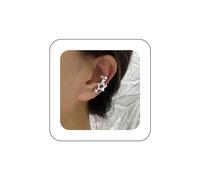 Aneneiceera Boho Crystal Star Ear Cuff Earrings Silver Rhinestone Star Cuff Earrings Open Hoop Cz Cuff Wrap Earrings Shine Cz Star Clip on Cartilage Earrings No Piercing Earrings Jewelry for Women