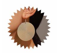 Aneneiceera Boho Exaggerated Coin Disc Earrings Gold Textured Coin Dangle Earrings Round Hammered Disc Drop Earrings Geometric Circle Earrings Jewelry for Women and Girls (Gold)