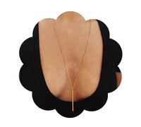 Aneneiceera Boho Long Bar Pendant Long Necklace Retro Minimalist Chain Gold Simple Daily Minimalist Necklace Adjustable Gold Chain Wedding Jewelry for Women Girls Gift