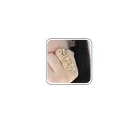 Aneneiceera Boho Long Crystal Leaf Ring Gold Cz Full Finger Ring Rhinestone Spiral Twisted Long Ring Big Leaf Flower Ring Vintage Adjustable Statement Ring Jewelry for Women and Girls (Gold)