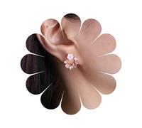 Aneneiceera Boho Pink Wreath Flower Earrings Acrylic Flower Wreath Earrings Tiny Flower Cz Hoop Earrings Daisy Flower Pink Earrings Jewelry for Women and Girls
