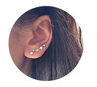 Aneneiceera Boho Stars Ear Cuff Earrings Studs Gold Tiny Stars Cluster Crawler Climber Earrings Five Stars Cuff Wrap Studs Statement Prom Stars Earrings Jewelry for Women and Girls(Gold)
