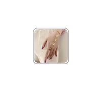 Aneneiceera Punk Butterfly Finger Bracelet Butterfly Slave Chain Bracelet Gold Ring Chain Bracelet Vintage Curb Chain Bracelet Hand Chain Jewelry for Women (Gold)