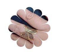 Aneneiceera Vintage Butterfly Wrap Rings Gold Metal Butterflies Rings Adjustable Butterfly Finger Rings Adjustable Butterflies Knuckle Ring Hand Jewelry for Women (Gold)