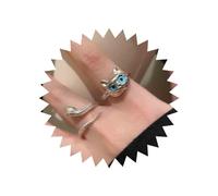 Aneneiceera Vintage Cat Snake Rings Set Silver Snake Finger Ring Cute Cat Rings Punk Statement Ring Adjustable Animal Rings Jewelry for Women and Girls 2Pcs