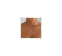 Aneneiceera Vintage Cross Pendant Necklace Silver Cross Choker Necklace Transparent Invisible Chain Necklace Cz Fishing Line Necklace Chain Jewelry for Women (Cross)