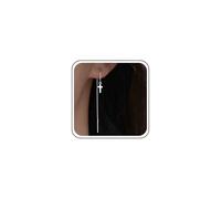 Aneneiceera Vintage Cross Threader Earrings Silver Bar Tassel Drop Earring Long Cross Pull Through Earring Minimalist Chain Dangle Earrings Jewelry for Women