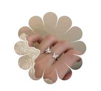 Aneneiceera Vintage Crystal Butterfly Rings Silver Cz Butterfly Finger Ring Half Open Knuckle Rings Double Rhinestone Butterfly Rings Adjustable Statement Ring Jewelry for Women and Girls
