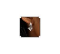 Aneneiceera Vintage Crystal Chandeliers Earrings Gold Tennis Chain Earring Rhinestone Dangle Earring Cz Paved Chain Tassel Earrings Wedding Chandelier Statement Earrings Jewelry for Women