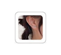 Aneneiceera Vintage Crystal Star Ear Climbers Earrings Shine Cz Star Crawler Earrings Minimalist Rhinestone Star Earrings Shine Cz Climber Earrings Jewelry for Women and Girls (Silver)