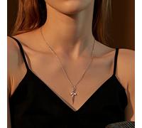 Aneneiceera Vintage Dagger Necklace Cross Choker Chain Rose Gold Sword Dagger Pendant Necklace Rock Statement Crucifix Pendant Necklace Charm Jewelry Gift for Women Girls