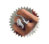 Aneneiceera Vintage Exaggerated Pearl Band Rings Half Open Pearl Ring Silver Large Pearls Finger Ring Adjustable Statement Rings Jewelry for Women