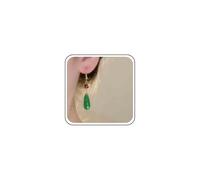 Aneneiceera Vintage Long Teardrop Jade Earrings Natural Stone Dangle Earring Green Jade Drop Earring Retro Gemstone Earrings Jewelry for Women (Green)