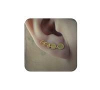 Aneneiceera Vintage Moon Disc Coin Ear Climber Earrings Gold Moon Crawler Earrings Tiny Coin Climbers Earrings Boho Crescent Moon Earrings Jewelry for Women (Gold)