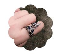 Aneneiceera Vintage Rabbit Rings Silver Rabbit Finger Rings Cute Bunny Ring Punk Statement Rings Adjustable Rabbit Head Ring Animal Rings Jewelry for Women