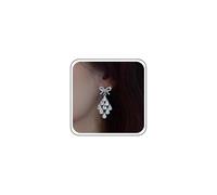 Aneneiceera Vintage Teardrop Crystal Chandeliers Earrings Silver Tennis Bow Earring Long Rhinestone Chain Dangle Earring Cz Paved Chain Tassel Earrings Wedding Chandelier Statement Earrings Jewelry
