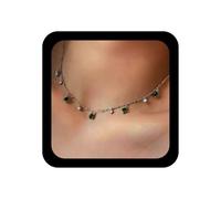 Aneneiceera Vintage Tiny Teardrop Emerald Dangle Necklace Cz Rhinestone Choker Necklaces Emerald Pendant Necklaces Small Green Square Necklace Jewelry for Women