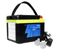 Anern 100W Portable Solar Generator Power Station Buit In LiFePO4 Battery18Ah LED Battery Display with 2 LED Bulbs and Headlight 2 USB,220V AC Outlet for Camping,Fishing,Emergency Backup