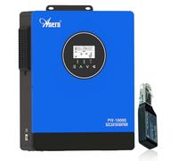 Anern 10KW Inverter 220V-240VAC Solar Inverter Off Grid Pure Sine Wave CT Function Built-in 3 MPPT, Unable To Connect the Battery Can Run 1.5P+3P Motor or Water Pump MPPT Voltage 60-450VDC