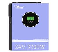 Anern 3200W Hybrid Solar Inverter Off-Grid Pure Sine Wave Inverter 24V DC to 220-240V AC, Built-in 80A MPPT Solar Charge Controller, Work with Lithium Lead-Acid Gel Battery