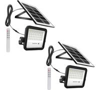 Anern Outdoor Solar Flood Light, 2 Pack 6500K Bright White Floodlights, IP65 Waterproof Solar Power Security Light, Dusk to Dawn with Remote Control for Yard, Garden, Shed, Barn, Porch