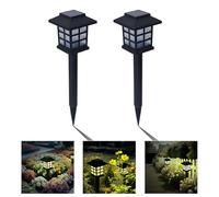 Anern Solar Garden Lights 2 Pack Waterproof LED Solar Pathway Lights Provides 6-12 Hours Illumination for Garden, Yard, Patio, Driveway & Landscape Lighting Easy NO Wires Install