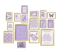 ANERZA 16 PCS Purple Wall Art Decor, Matisse Gallery Wall Prints for Bedroom, Light Purple Posters for Room Aesthetic, Collage Kit Pictures for Living Room, Teen Girls Lavender Dorm Home Artwork