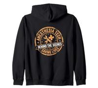 Anesthesia Tech Behind The Scenes Saving Lives Clinical Zip Hoodie