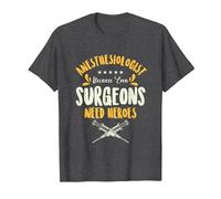 Anesthesiologist Surgeon Anesthesia Anesthesiology Surgery T-Shirt, Men, Dark Heather Grey, 5X-Large
