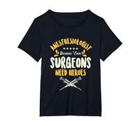 Anesthesiologist Surgeon Anesthesia Anesthesiology Surgery T-Shirt, Women's Plus, Black, 4X