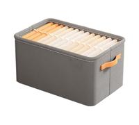 Anevous 1 x Fabric Storage Box, Storage Baskets with Handles, Foldable Storage Cubes, Organiser Storage for Clothes, Toys, Home, Shelves, Cupboards, Grey, M, 35 x 25 x 22 cm