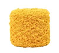 Anevous 2 x 100 g Fluffy Chenille Yarn, Velvety Baby Wool for Crochet and Knitting, Thick Fluffy Wool for Scarves, Blankets, Sweaters, Cuddly Toys, Soft Plush Yarn for Children and Babies, Dark Yellow