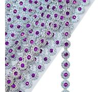 Anevous 9 m Rhinestone Chain Single Row Flowers, 1 cm Wide, Acrylic Pressing Stones on Plastic Base, DIY Appliques for Clothes, Bags, Wedding Dresses, Accessories, Crafts, Sewing and Decoration