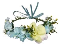 Anevous Blumenkranz Haare Damen,Blumenkrone Haarband Boho,Blumen Stirnband,künstliche Blumen Haarkranz,Haarreif für Strand,Hochzeit,Festival,Urlaub,Fotoshooting,Braut Haarschmuck,Blau