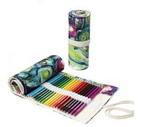 Anevous Canvas Pencil Case, Colouring Pencil Organiser, Packaging Holder, Wrap Box, Pencil Holder, Short Brush Bag, Pencil Case for Artists, Painting, Office, School, K, 12 Löcher