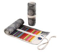 Anevous Canvas Pencil Case, Colouring Pencil Organiser, Packaging Holder, Wrap Box, Pencil Holder, Short Brush Bag, Pencil Case for Artists, Painting, Office, School, tree, 36 Löcher