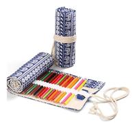 Anevous Canvas Pencil Case, Colouring Pencil Organiser, Packaging Holder, Wrap Box, Pencil Holder, Short Brush Bag, Pencil Case for Artists, Painting, Office, School, I, 72 Löcher