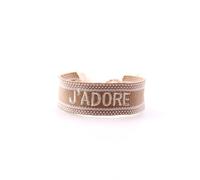 Anevous J'Adore Pack of 2 Hand-Woven Embroidered Fabric Bracelets with Letters and Tassels, 2 cm Wide Friendship Bracelet, Partner Band for Couples, Best Friends, Cheerleader Team, Boho Textile