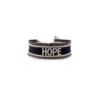 Anevous Pack of 2 Hand-Woven Embroidered Fabric Bracelets with Letters and Tassels, 2 cm Wide Friendship Bracelet, Partner Band for Couples, Best Friends, Cheerleader Team, Boho Textile Bracelet, Hope