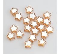 Anevous Pack of 50 Star Glass Beads for Bracelets, Beads for Threading, 8 mm Five-Pointed Star Craft Beads, Colourful Glitter Beads for Jewellery Making, DIY Chains, Necklaces, Earring Decoration,