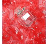 Anevous Tulle Fabric, Snowflakes, 150 cm Width, Soft Mesh, Transparent Organza Fabric with Silver Foil, Thin Glitter Decorative Fabric for Clothing, Veil, Cape, Wedding, Party, DIY Sewing, 3 Yards