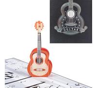 ANEWISH Pop-up Birthday Card, 3D Guitar and Notes Card, Concert Invitation Card