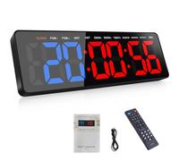 AnExer 16.5" Gym Timer, Gym Clock With Stopwatch, Count Down/Up, Stopwatch, Remote Control Interval Training Gym Indoor Timer Suitable for TABATA, EMOM