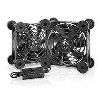 ANEXT, USB Fan, USB Computer Fan, Silent Fans for Receiver DVR PlayStation Xbox Computer, (80mm, Black Dual Packs)