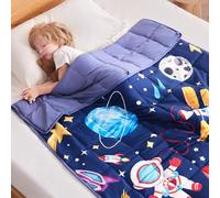 anfie Weighted Blanket Kids(36"x48" 3lbs) Weighted Blanket Cooling Blanket for Sleeping,Throw Size Breathable Blanket with Premium Glass Bead(Blue Aerospace)