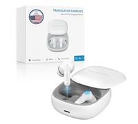 Anfier M3 AI Translation Earbuds Real Time, Offline Translator Device in 144 Languages, 3-in-1 Two-Way Audífonos Traductores, Language Headphones for iOS & Android, No Subscription Required (White)